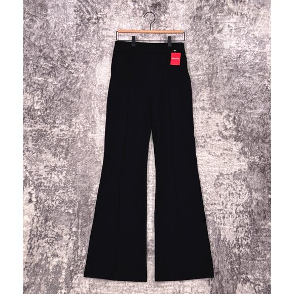 New SPANX The Perfect Pants Small Womens Hi Rise Flare Black Ponte Pintuck - Picture 1 of 8
